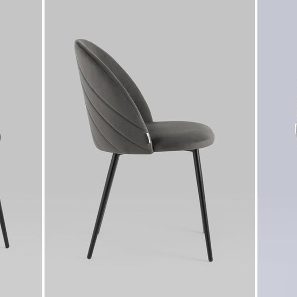 Стул Серый Велюр Miruna Leaf Chair