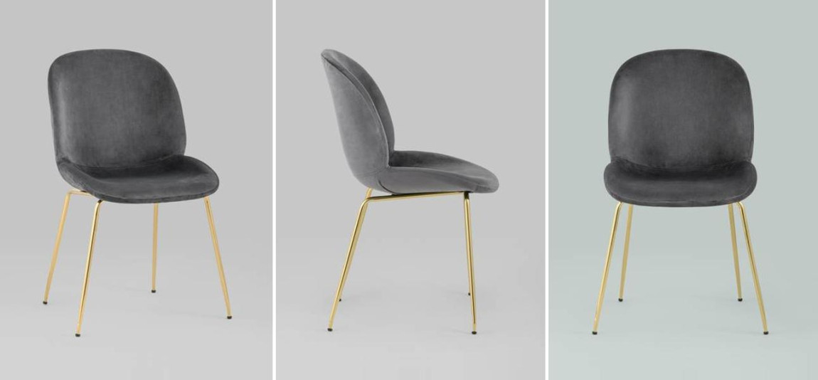 Стул Серый Велюр Vendramin Chair