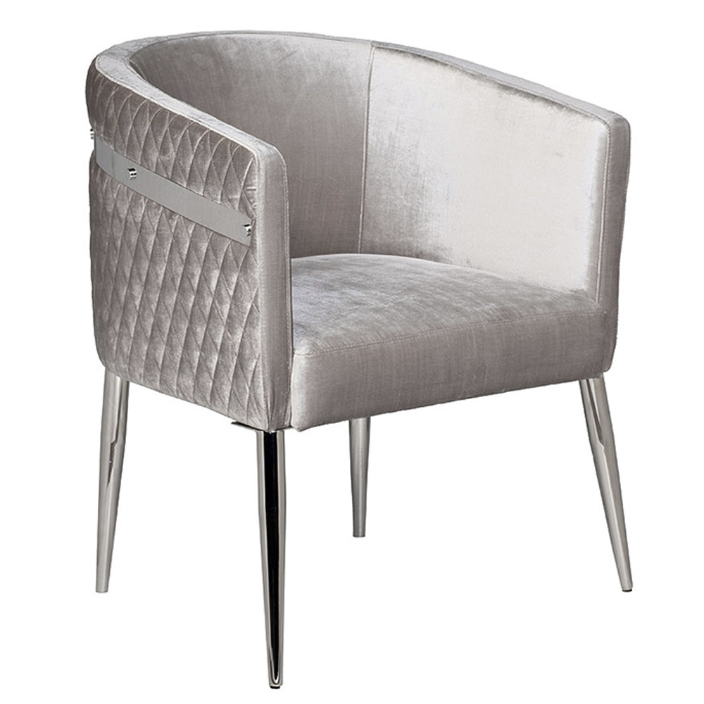 Стул серый велюровый со стеганной спинкой Focus on Convenience