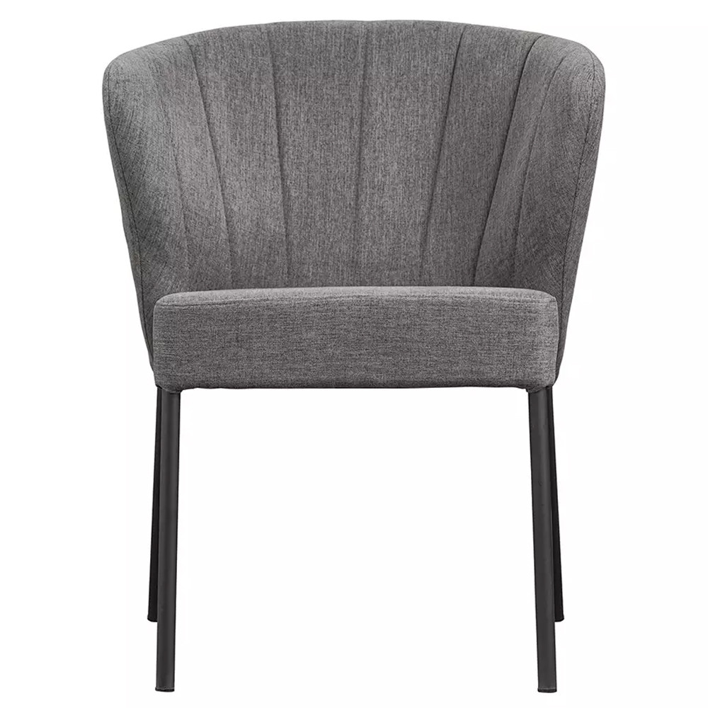 Стул серый с широкой закругленной спинкой Chair Gray Attractive