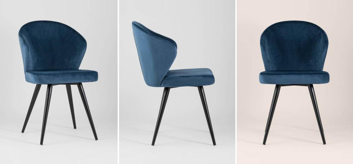 Стул Синий Бархат Volante Chair