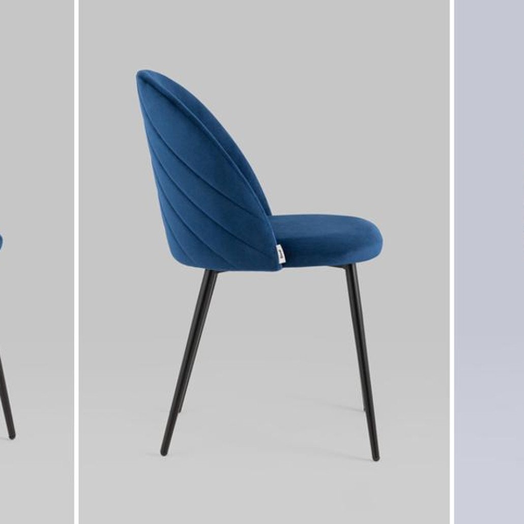 Стул Синий Велюр Miruna Leaf Chair