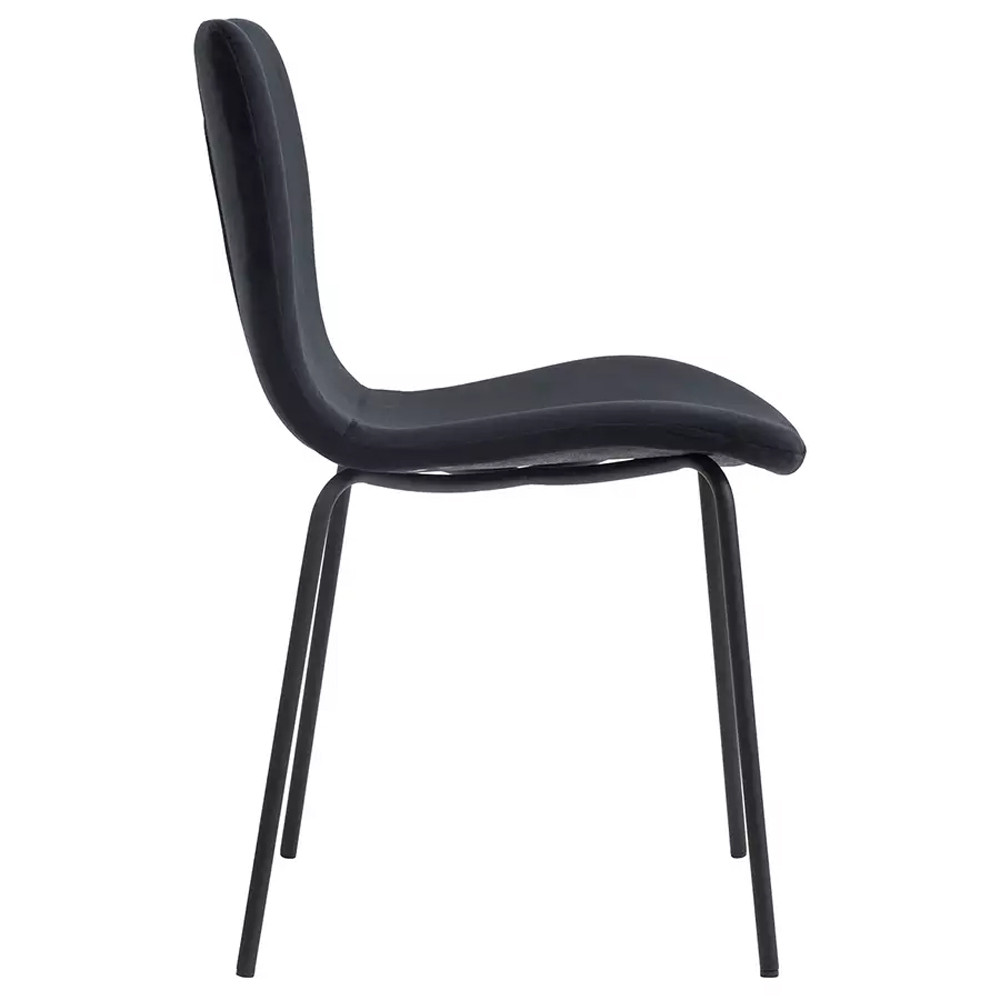 Стул черный с обивкой из велюра Black Archie Chair