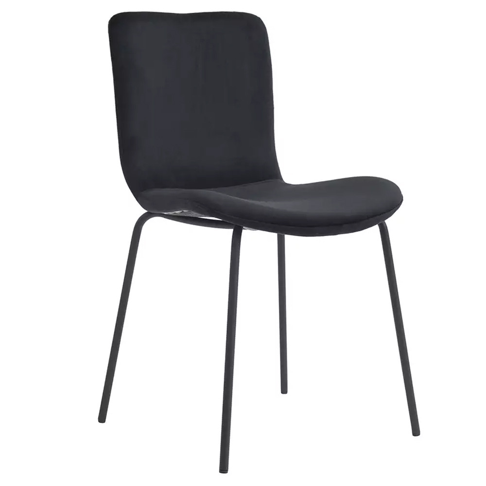 Стул черный с обивкой из велюра Black Archie Chair
