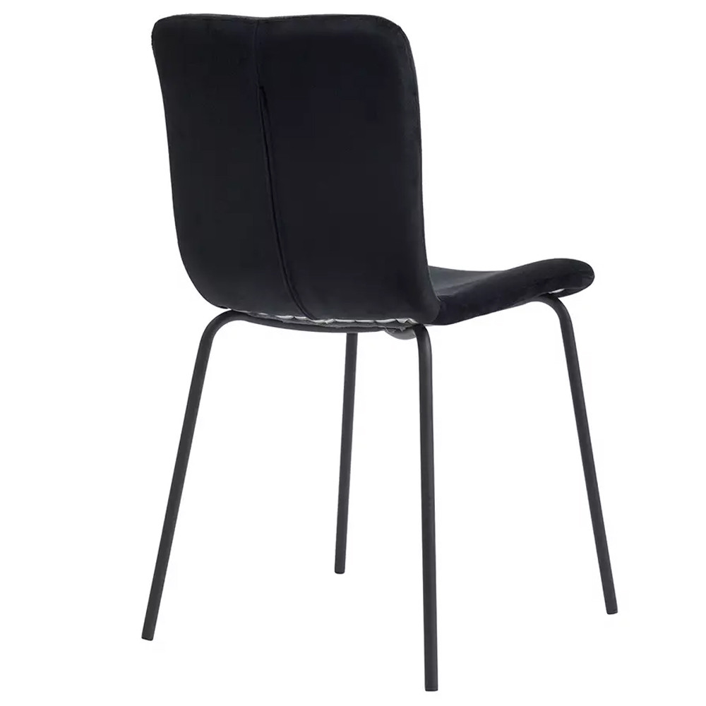 Стул черный с обивкой из велюра Black Archie Chair