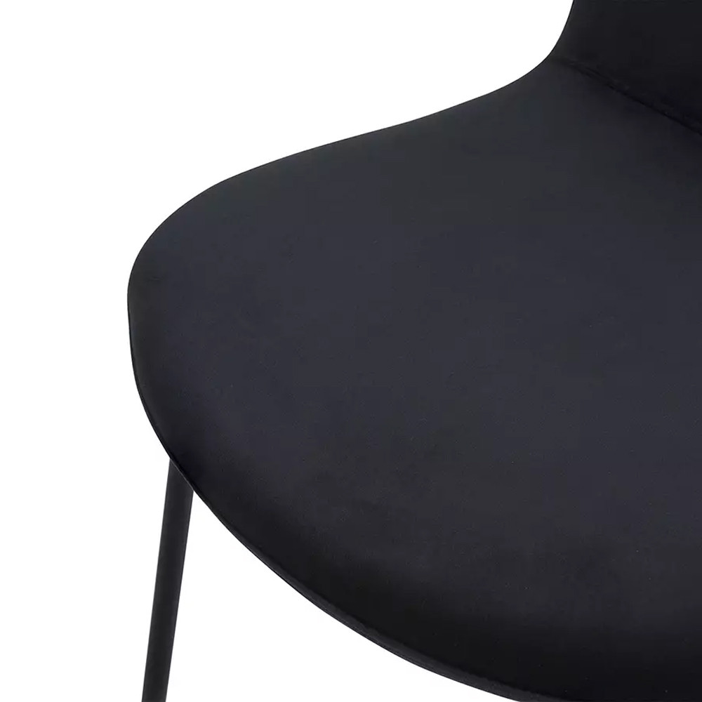 Стул черный с обивкой из велюра Black Archie Chair