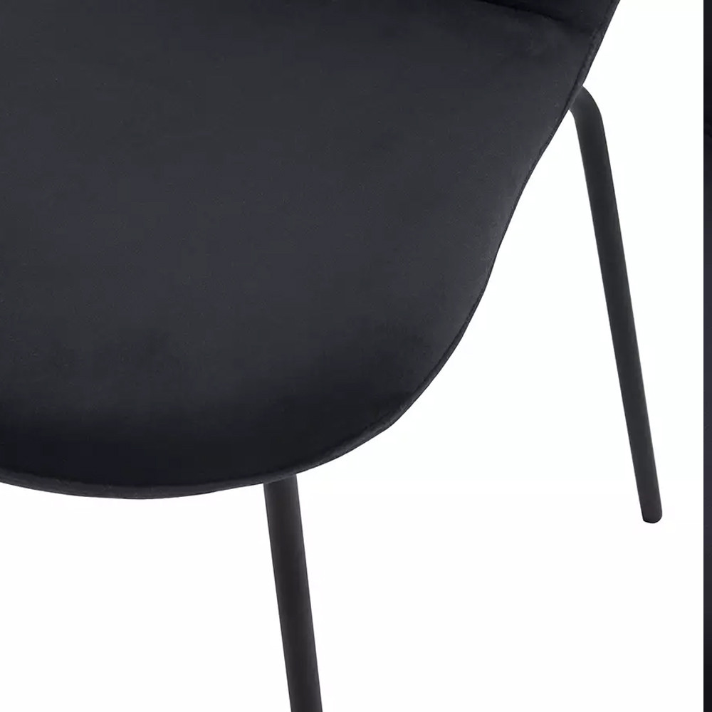 Стул черный с обивкой из велюра Black Archie Chair