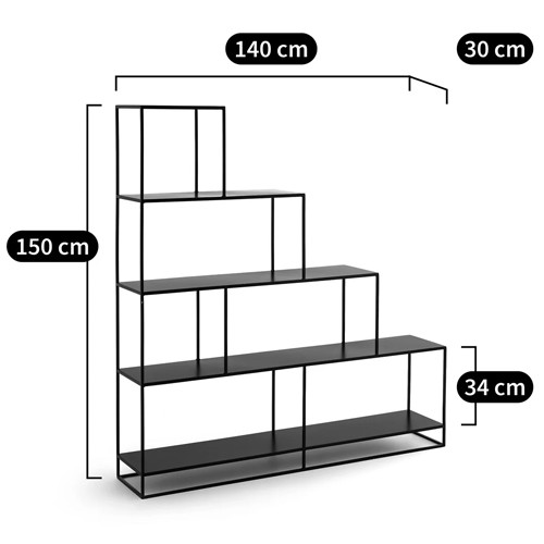Ступенчатый стеллаж Menzie Steps Metal Rack Black