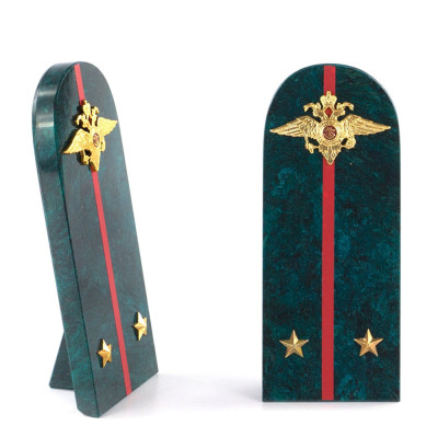 Сувенир Погон МВД из натурального камня змеевик Souvenir Epaulets
