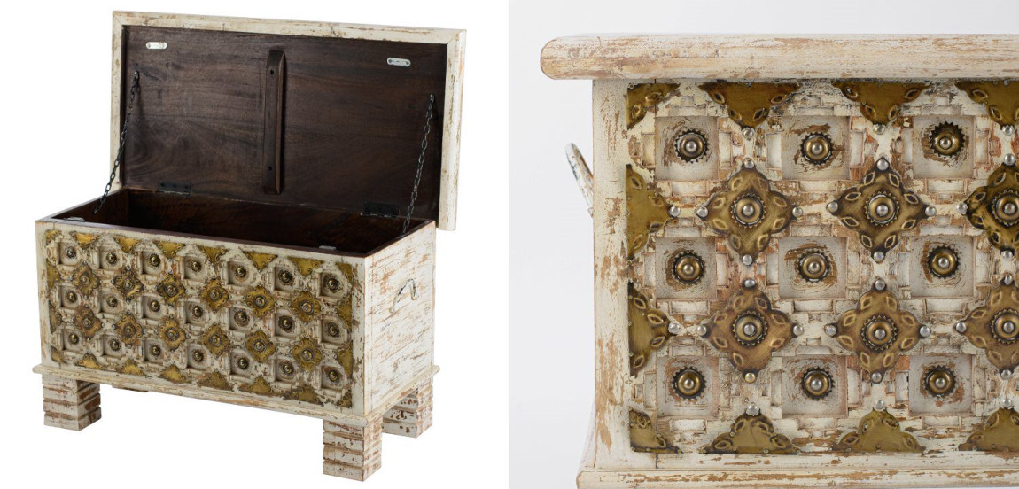 Сундук Antique Indian chest with pearls