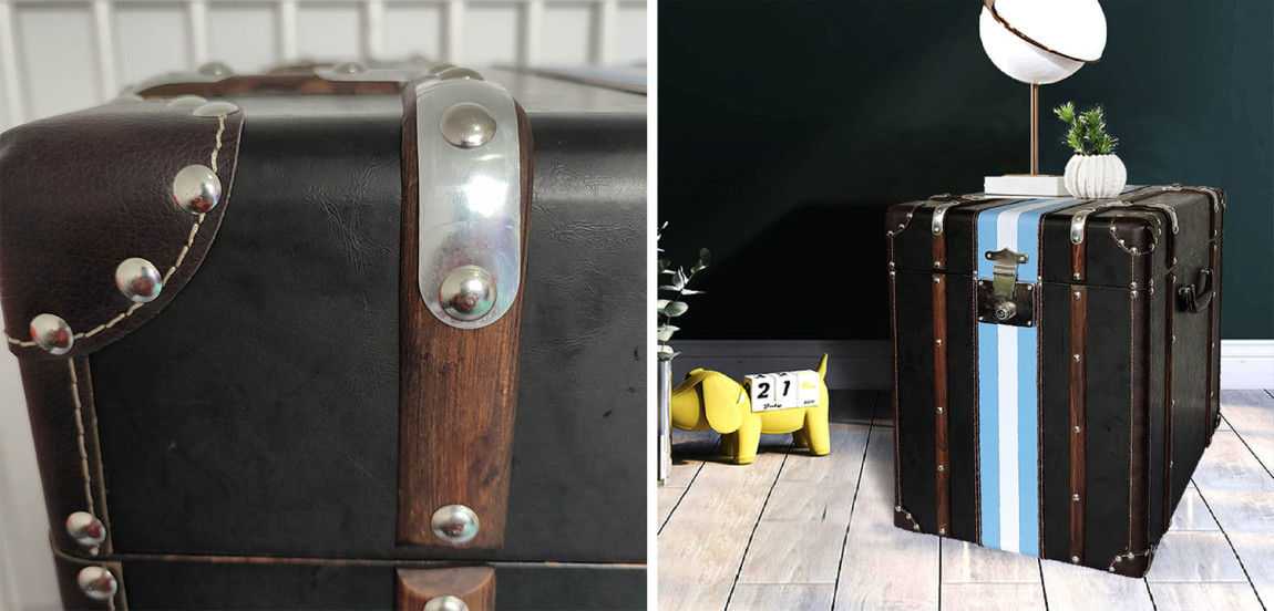 Сундук Wooden Chest Blue Stripe