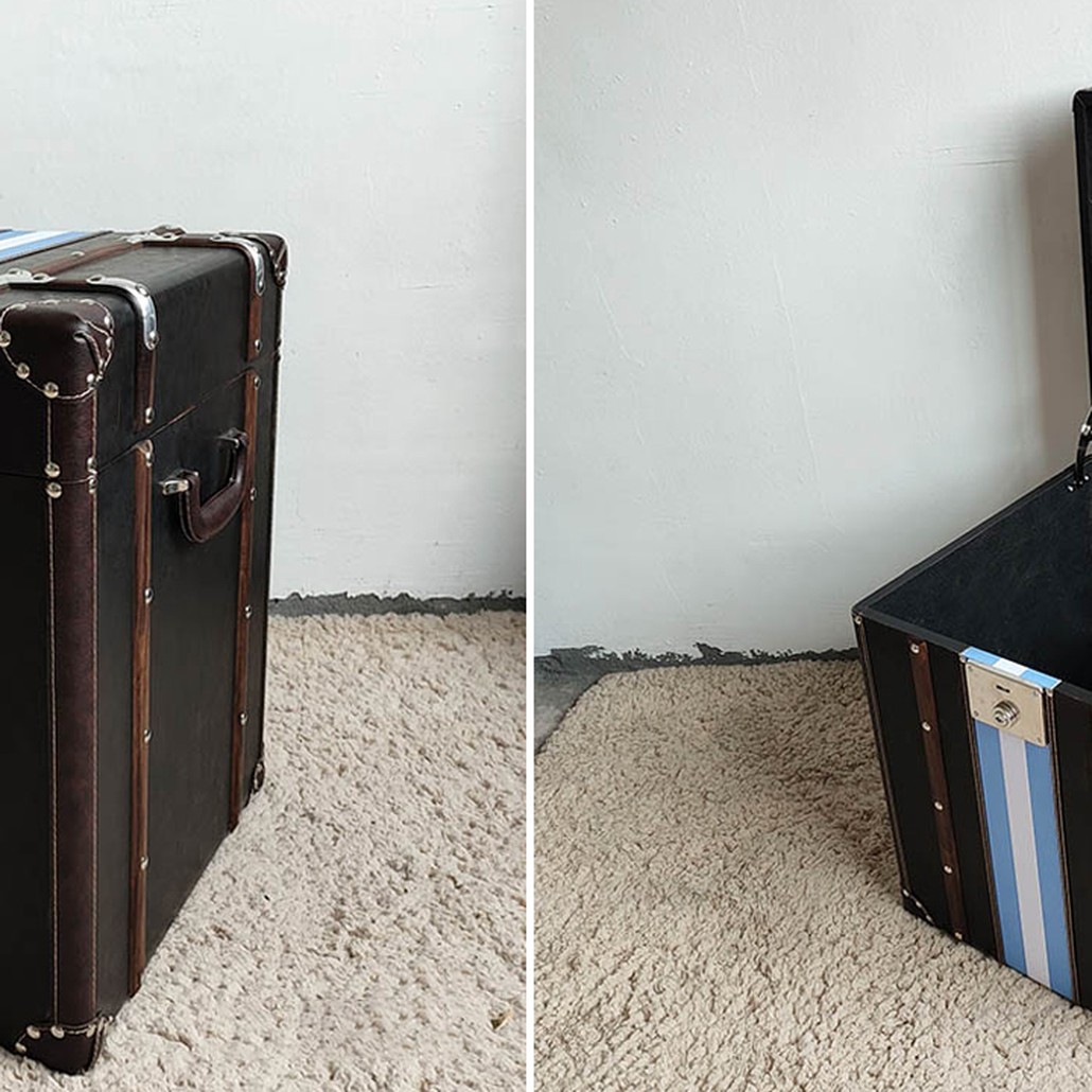 Сундук Wooden Chest Blue Stripe