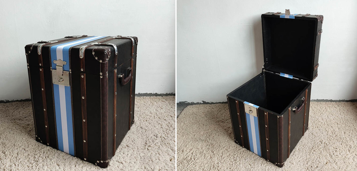 Сундук Wooden Chest Blue Stripe