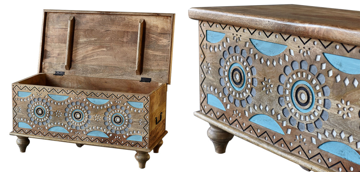 Сундук резной Mitra Carved Wood Chest