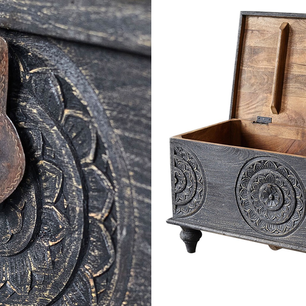 Сундук резной Tushar Carved Wood Chest