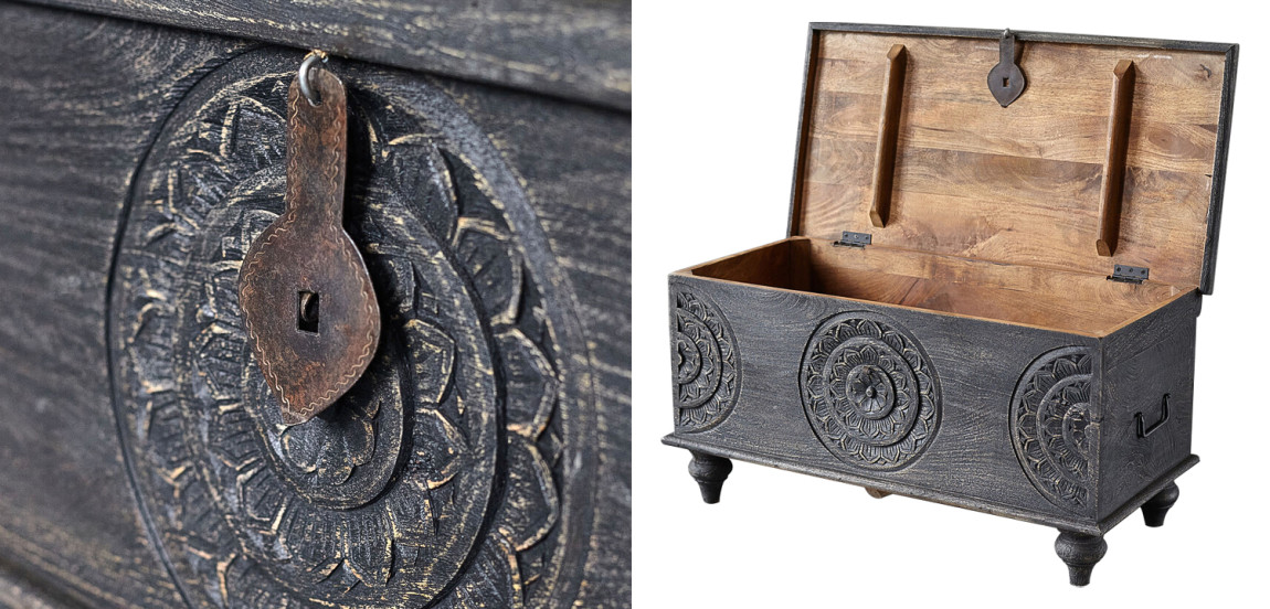 Сундук резной Tushar Carved Wood Chest