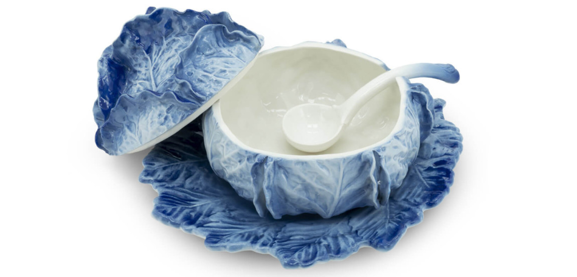 Супница SOUP BOWL CABBAGE W/PLATE D25 Blue