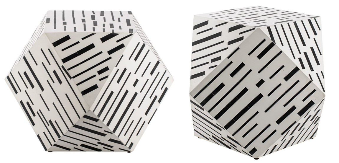 Табурет Black&white Indian Bone Inlay stool