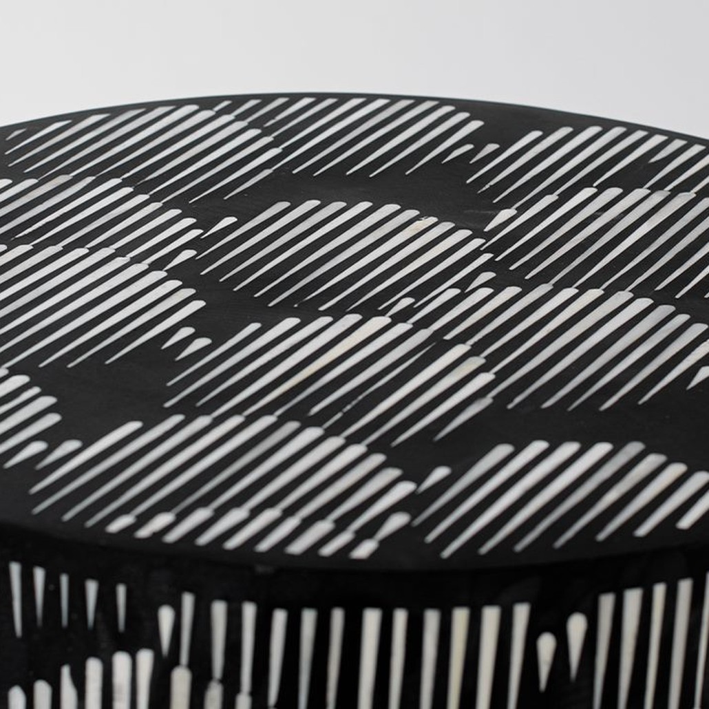Табурет Black&white Indian Bone Inlay stool