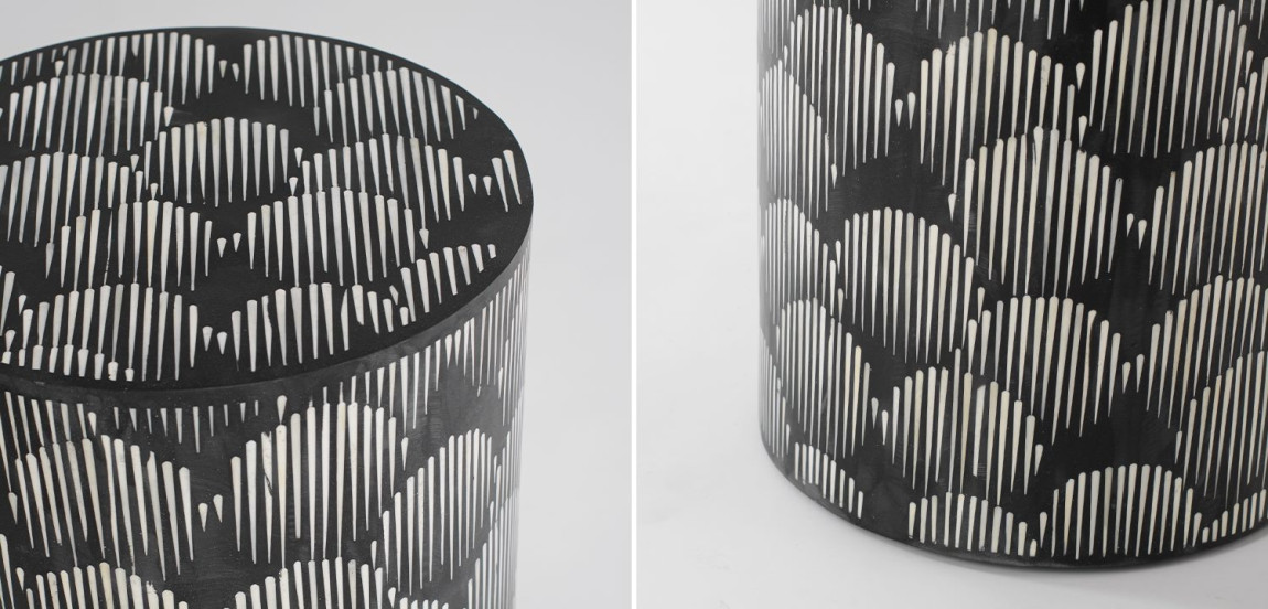 Табурет Black&white Indian Bone Inlay stool