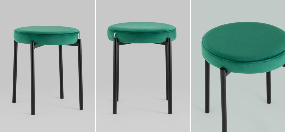 Табурет Rio Изумрудно-Зеленый Велюр