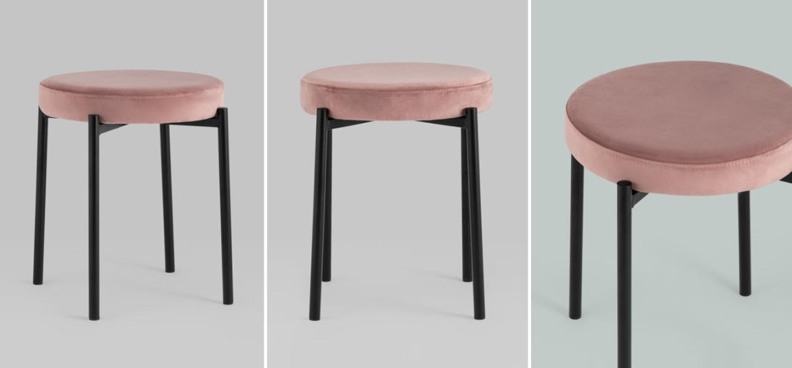 Табурет Rio Пыльно-Розовый Велюр