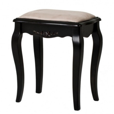 Табурет из массива березы с льяной обивкой в стиле прованс Vintage