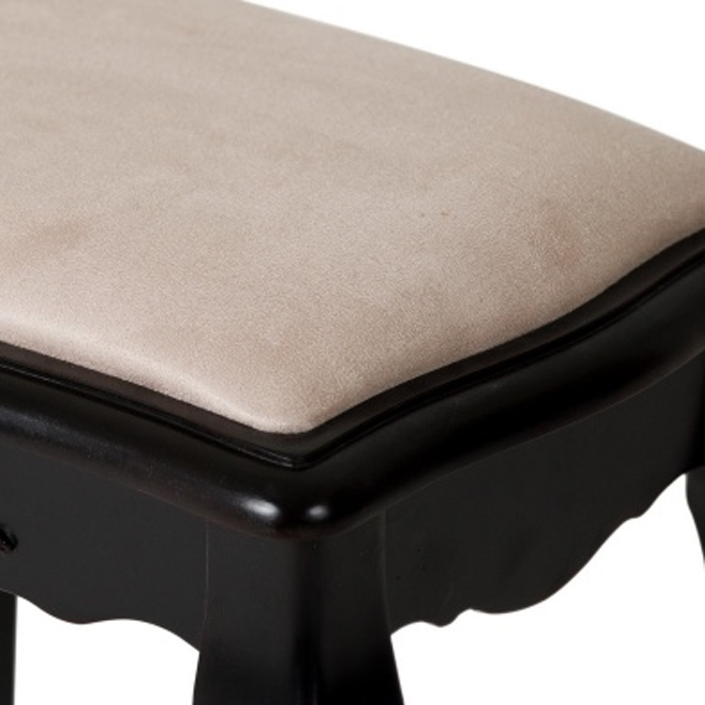 Табурет из массива березы с льяной обивкой в стиле прованс Vintage