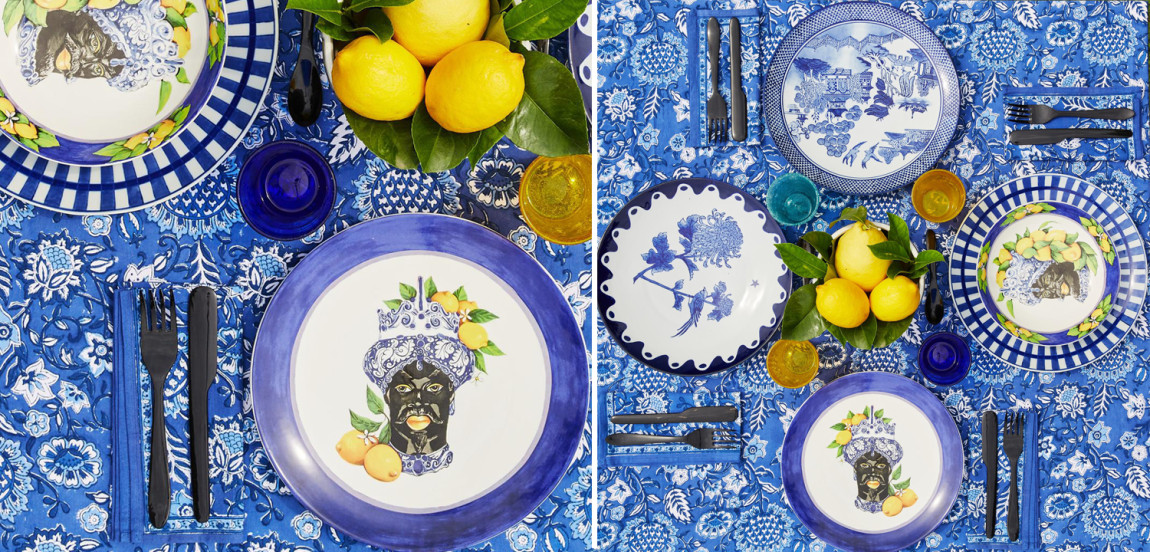 Тарелка Abhika PLATE MORO HEAD D 28,5 Blue