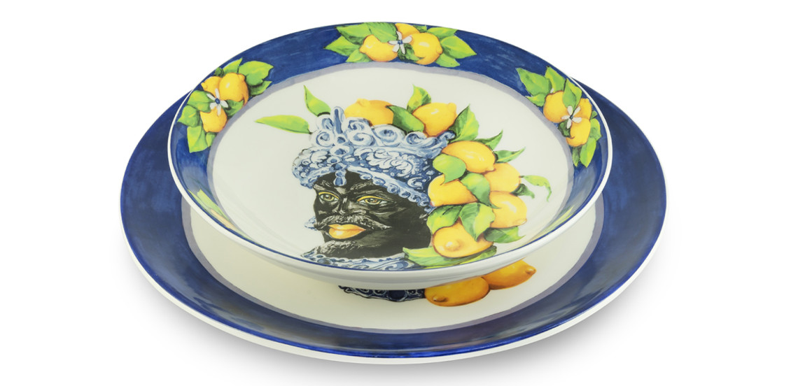 Тарелка Abhika PLATE MORO HEAD D 28,5 Blue
