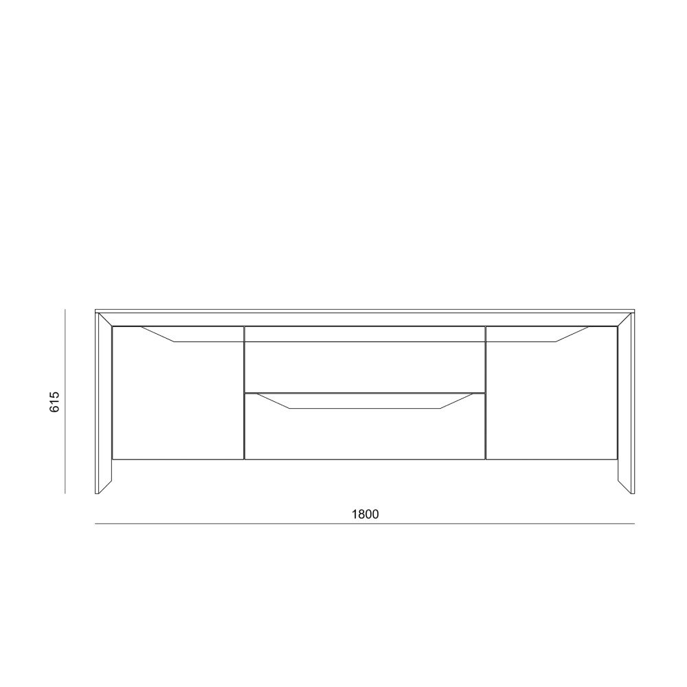 ТВ тумба с ящиком 2-мя дверками и функцией нижней подсветки Flowchart