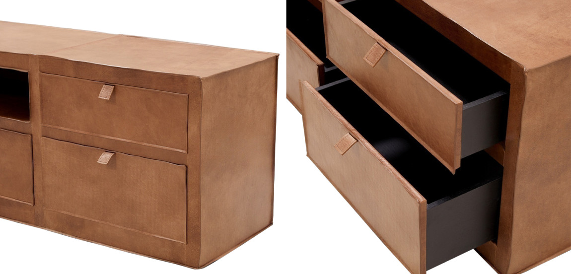 ТВ-тумба Leather Wood TV Stand