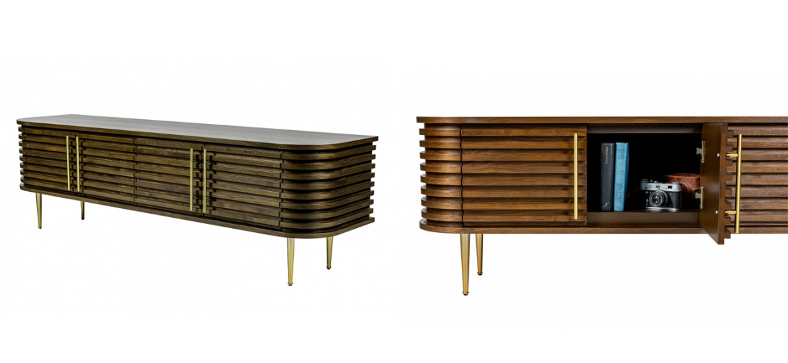 ТВ-тумба Wooden Rails Шпон Орех