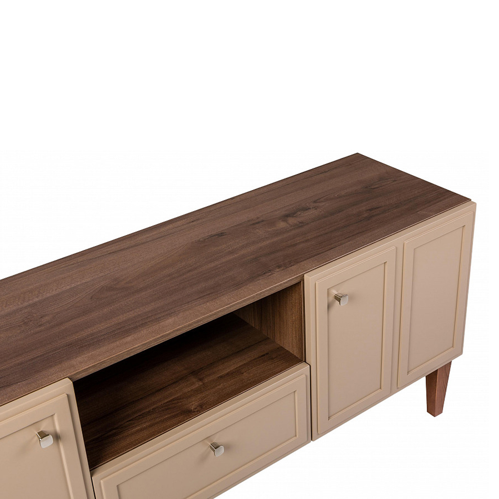 ТВ-тумба бежевая из массива бука с 2-мя дверками и ящиком Wenge Light