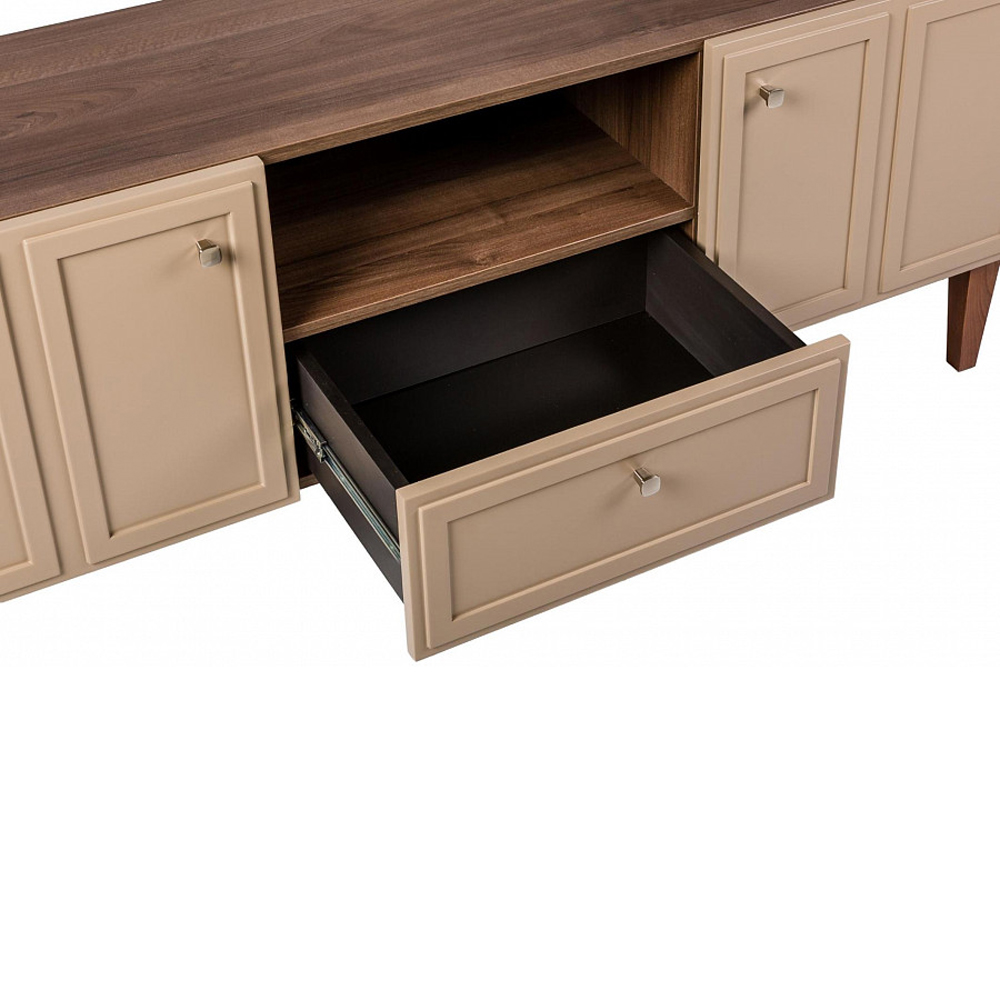 ТВ-тумба бежевая из массива бука с 2-мя дверками и ящиком Wenge Light