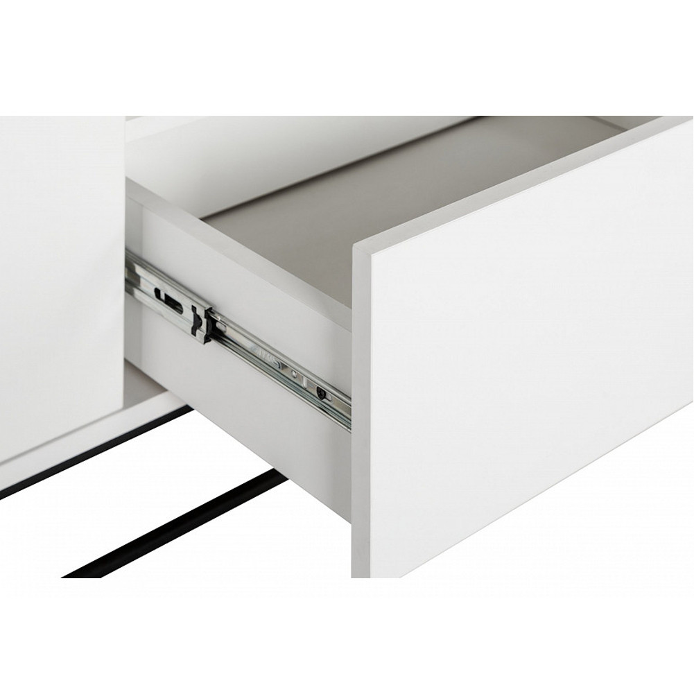 ТВ-тумба белая с  2-мя дверцами и ящиком Strict Lines