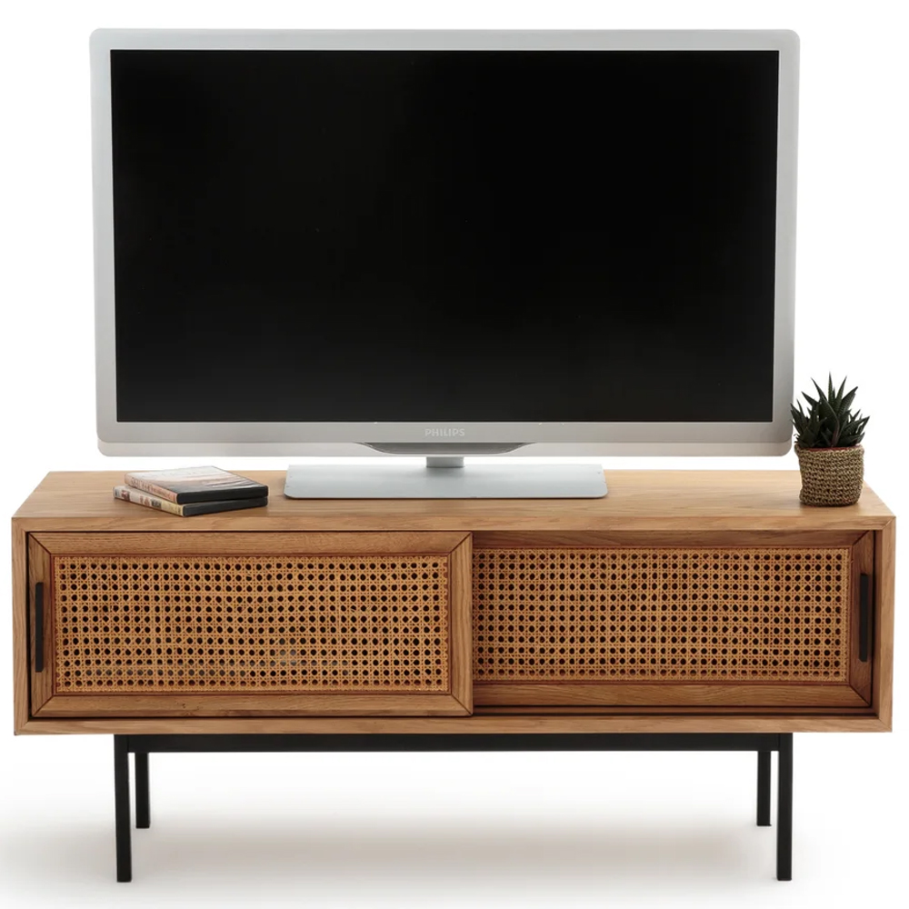 ТВ-тумба из дуба и плетеного ротанга Wicker Chasey TV Stand