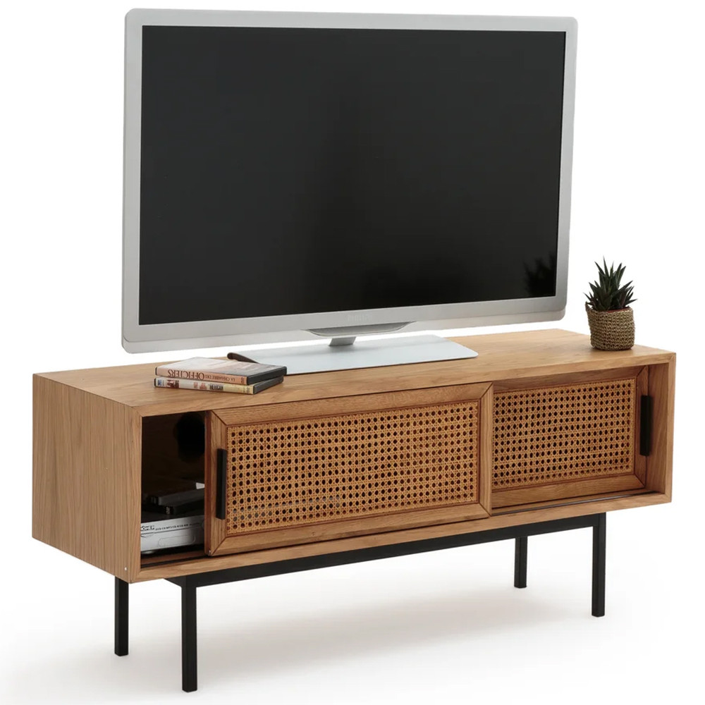 ТВ-тумба из дуба и плетеного ротанга Wicker Chasey TV Stand