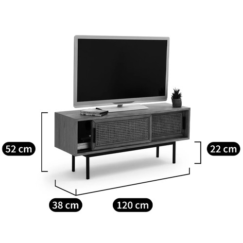ТВ-тумба из дуба и плетеного ротанга Wicker Chasey TV Stand