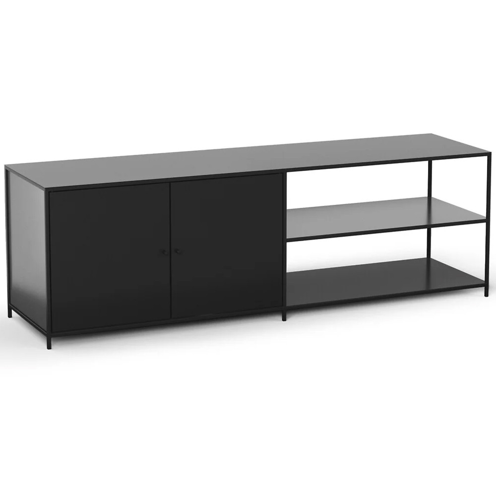 ТВ-тумба из металла с 2-мя дверцами и полками Damian Metal TV Stand