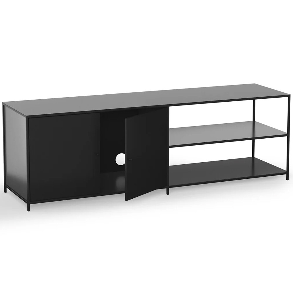 ТВ-тумба из металла с 2-мя дверцами и полками Damian Metal TV Stand