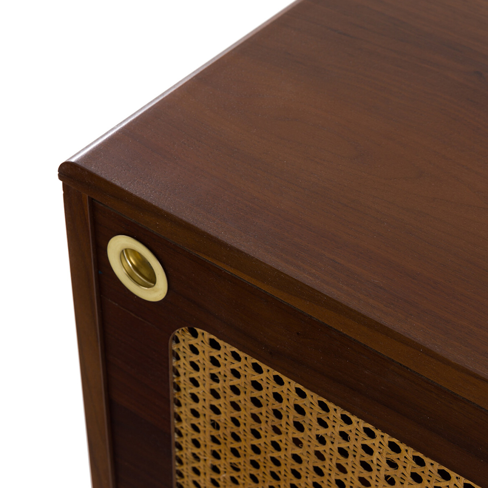 ТВ-тумба из ореха с плетеным декором Eland Wooden Wicker TV Stand