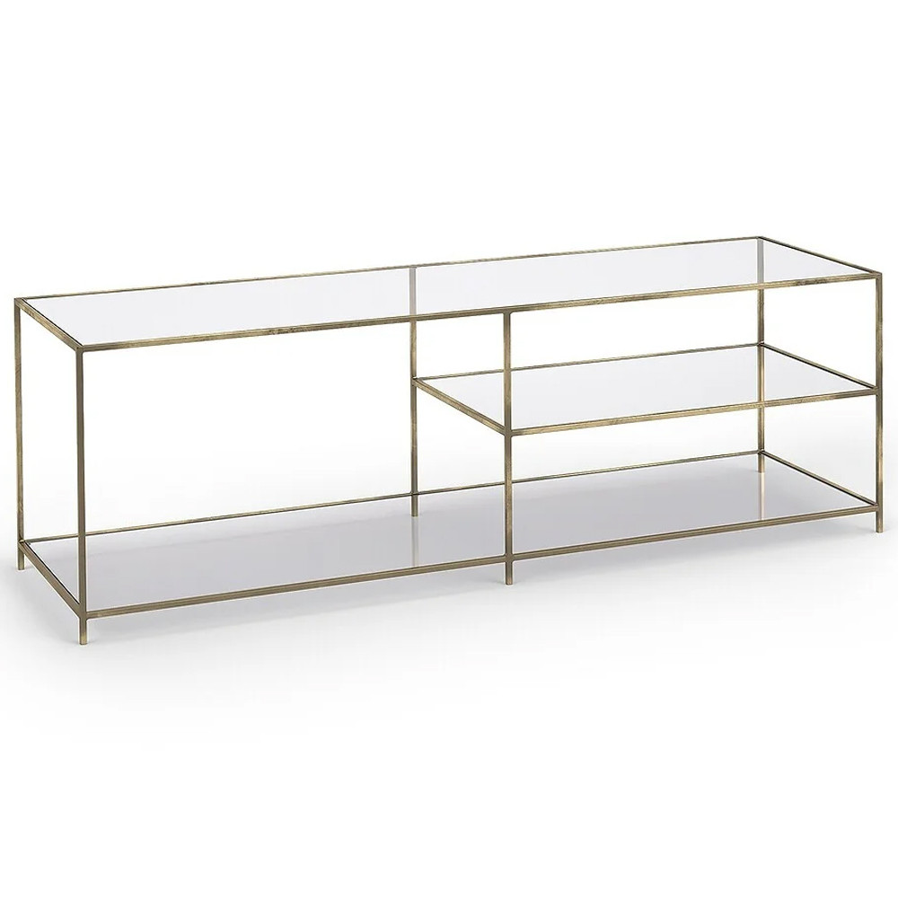 ТВ-тумба из стекла и металла Tingey Metal Glass TV Stand