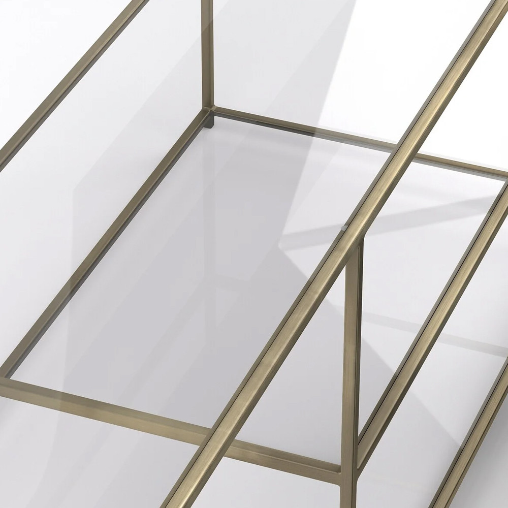 ТВ-тумба из стекла и металла Tingey Metal Glass TV Stand