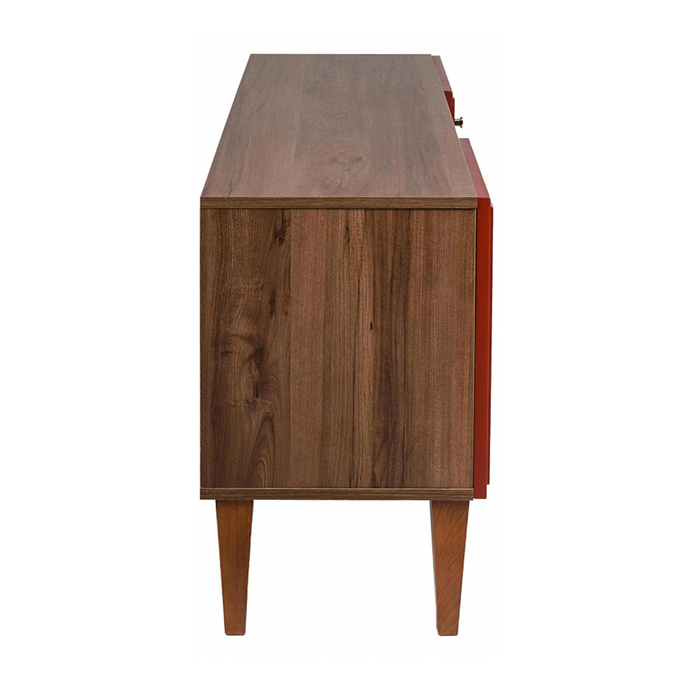 ТВ-тумба красная из массива бука с 2-мя дверками и ящиком Wenge Light