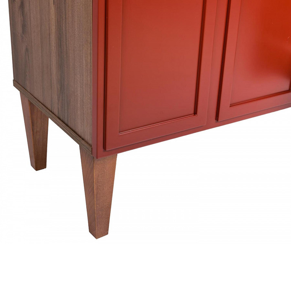 ТВ-тумба красная из массива бука с 2-мя дверками и ящиком Wenge Light