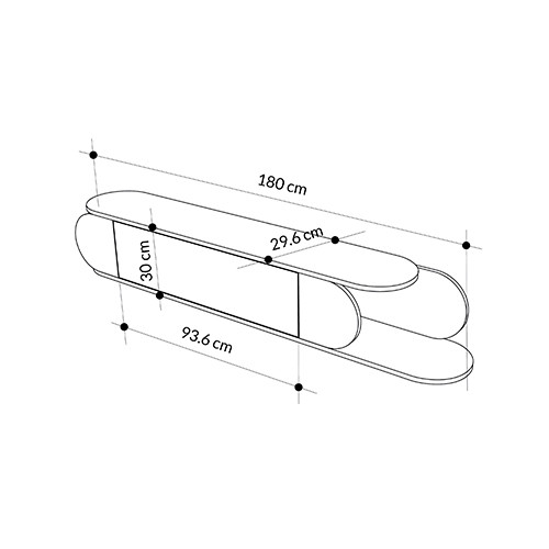 ТВ-тумба подвесная белая с полкой и откидной дверцей цвета древесины TONE TV STAND WHITE