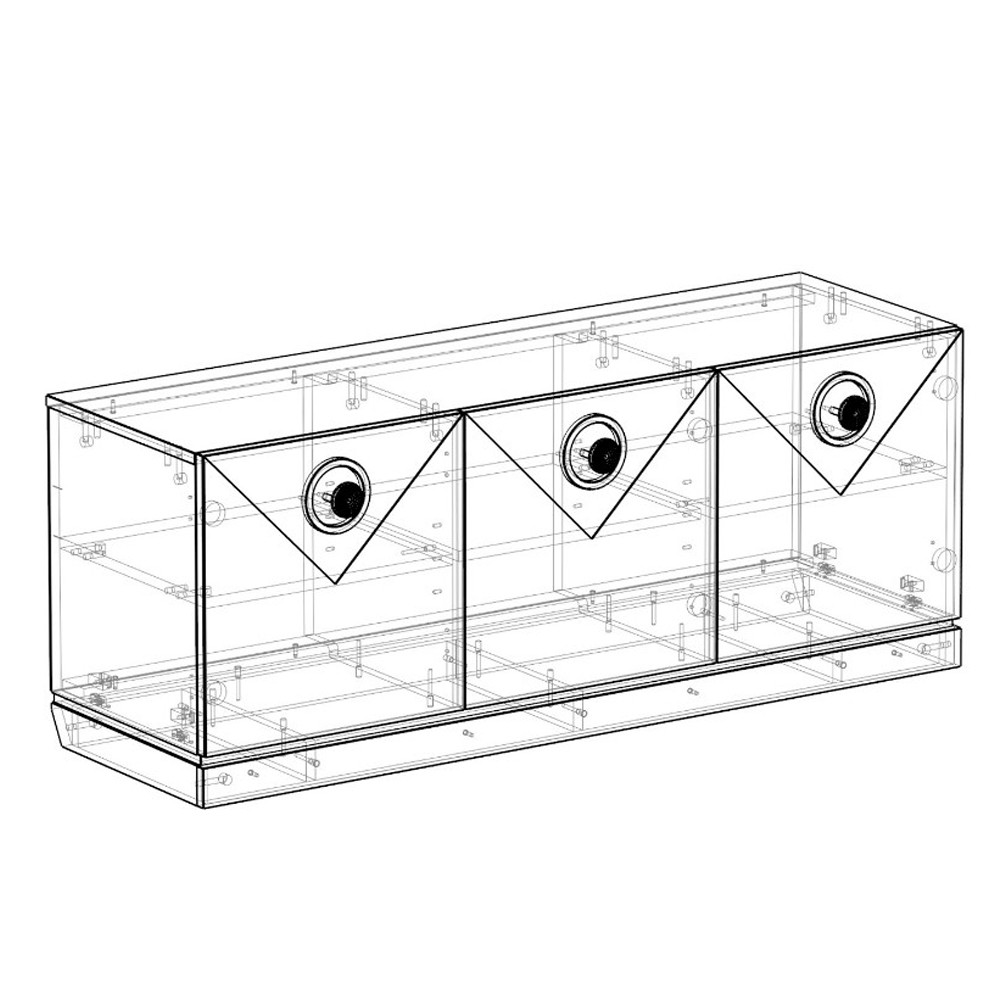 ТВ-тумба с 3-мя фактурными дверцами Satin Furniture