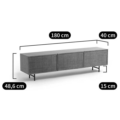 ТВ-тумба с декором из ротанга Pansy Rattan TV Stand