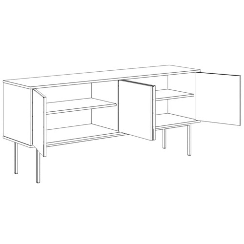 ТВ-тумба с зеркальным декором Serena TV-Stand